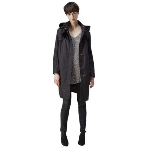 Helmut Lang black hooded trench coat size L - Picture 6 of 13